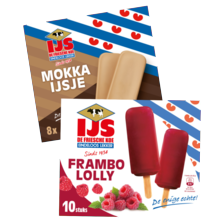 De Friesche Koe frambo lolly of mokka ijsje